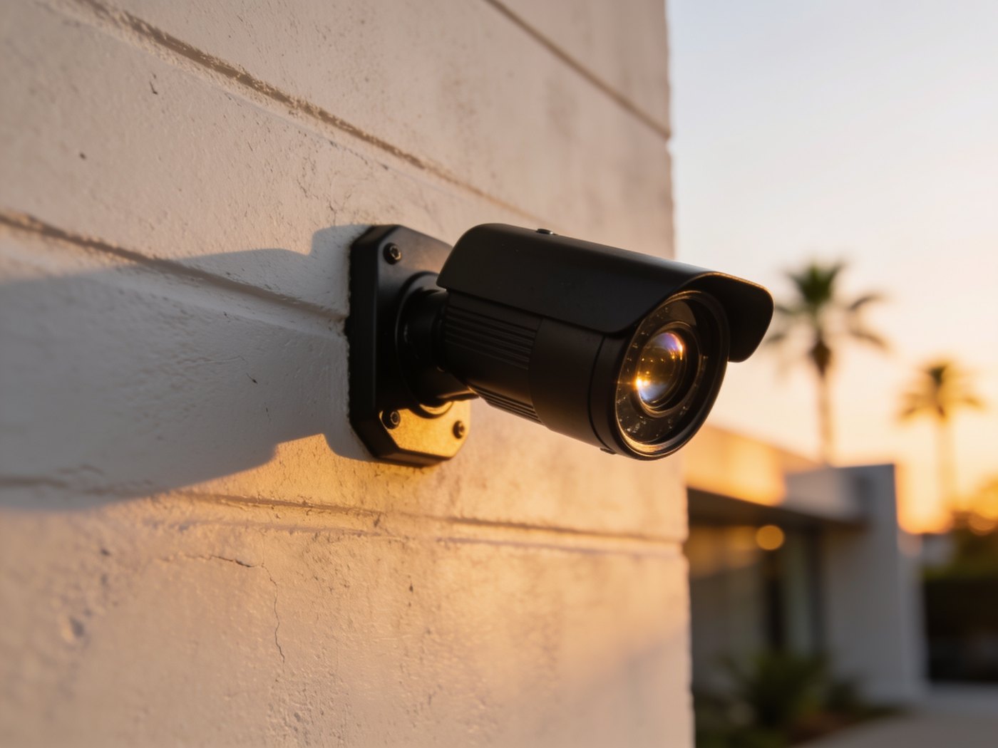 Cámara de videovigilancia en fachada